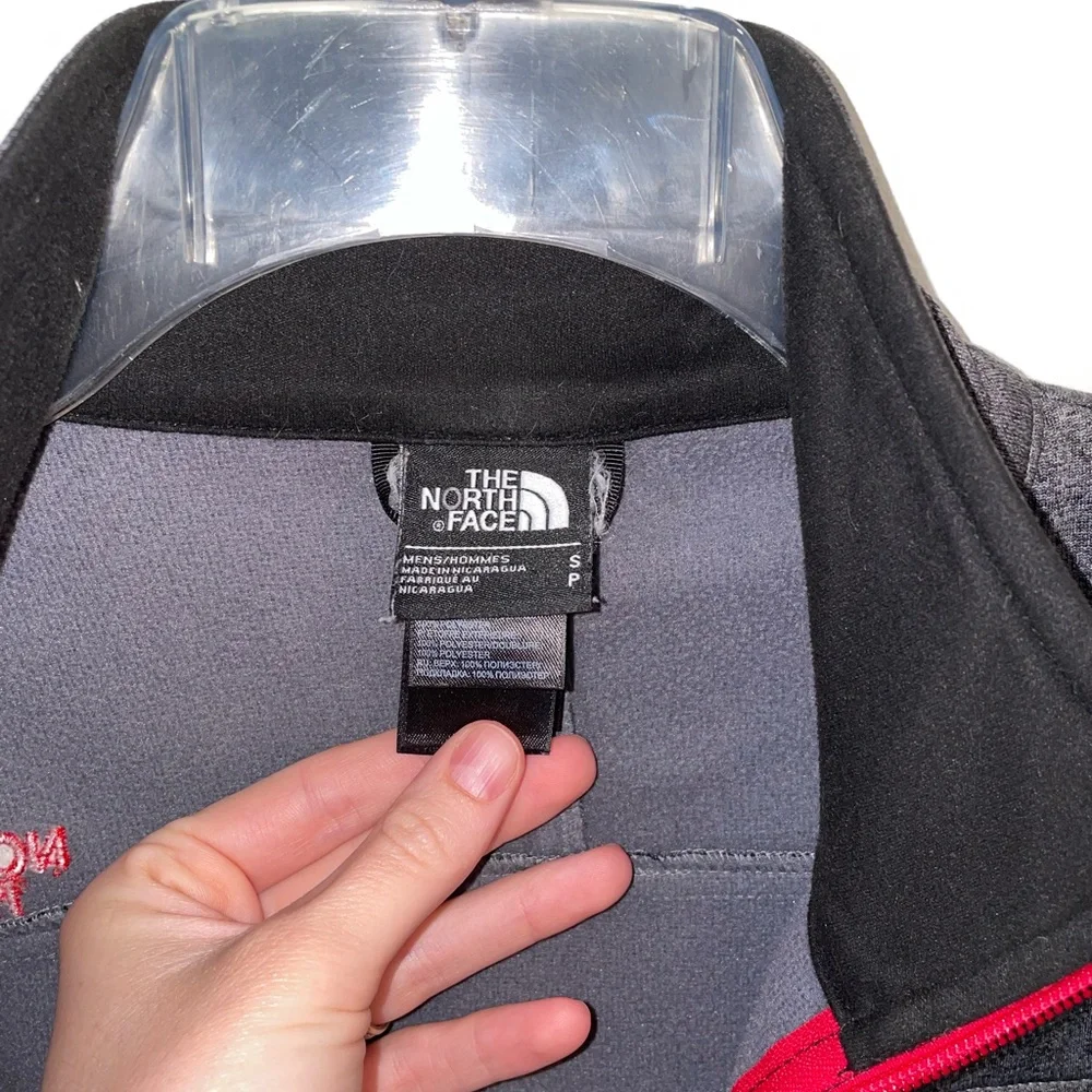 The North Face Men's Charcoal Jacket with Red Trim